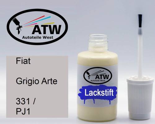 Fiat, Grigio Arte, 331 / PJ1: 20ml Lackstift, von ATW Autoteile West.